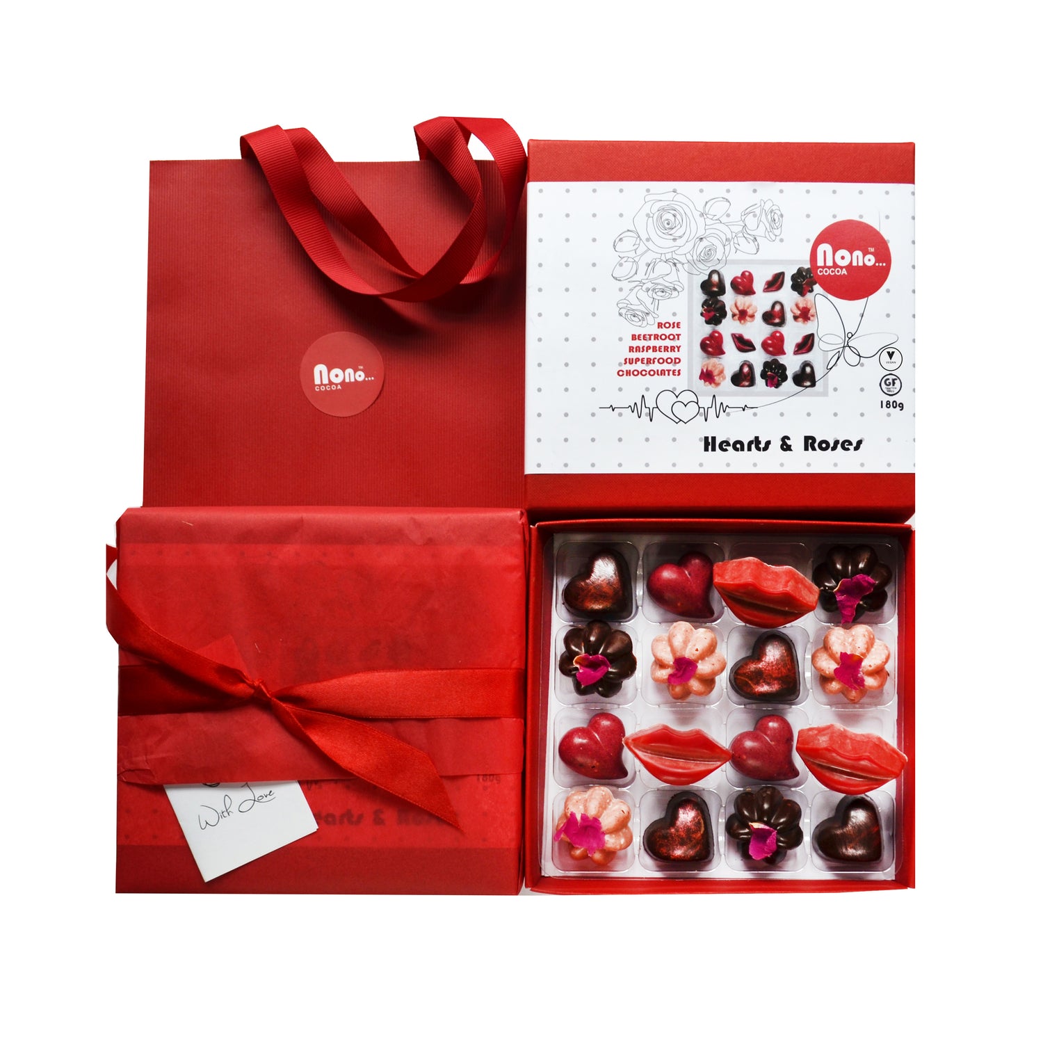 NEW! Nono Cocoa - Hearts & Roses - Vegan Chocolate Gift Box